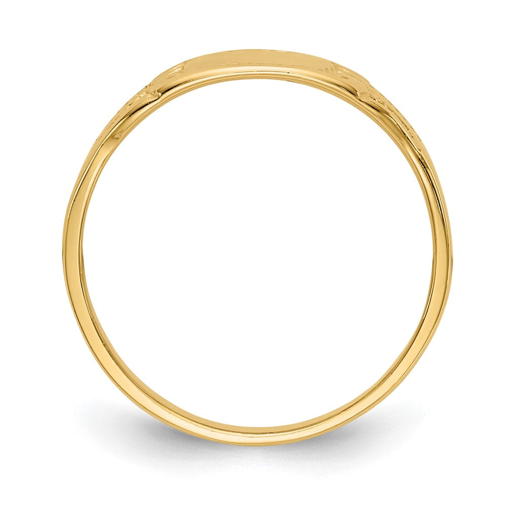 14K Polished 6.25x4.0mm Closed Back Baby Rectangular Signet Ring