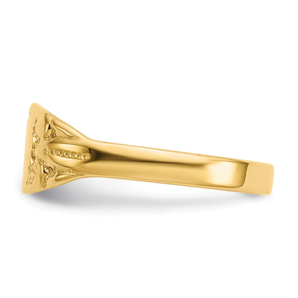 14K Polished 6.25x4.0mm Closed Back Baby Rectangular Signet Ring