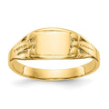 14K Polished 6.25x4.0mm Closed Back Baby Rectangular Signet Ring
