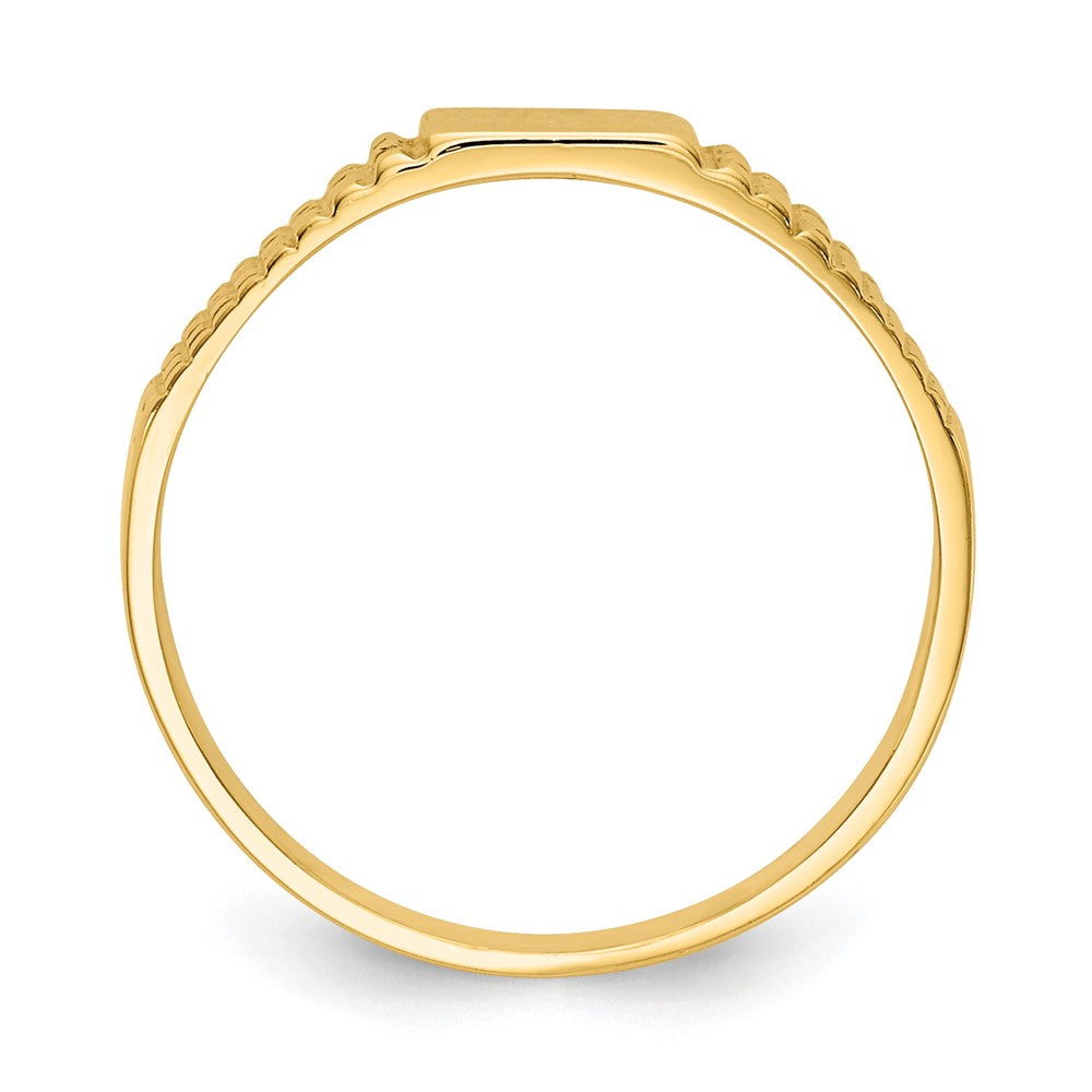 14K Polished 4.5x3.0mm Closed Back Childs Rectangular Signet Ring