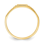 14K Polished 4.5x3.0mm Closed Back Childs Rectangular Signet Ring