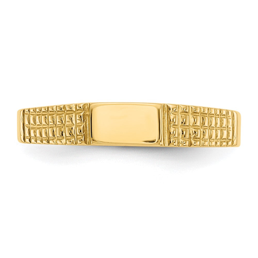 14K Polished 4.5x3.0mm Closed Back Childs Rectangular Signet Ring