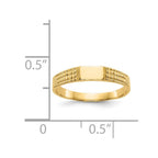 14K Polished 4.5x3.0mm Closed Back Childs Rectangular Signet Ring