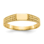 14K Polished 4.5x3.0mm Closed Back Childs Rectangular Signet Ring