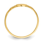 14K Polished 4.5x3.5mm Closed Back Baby Square Signet Ring