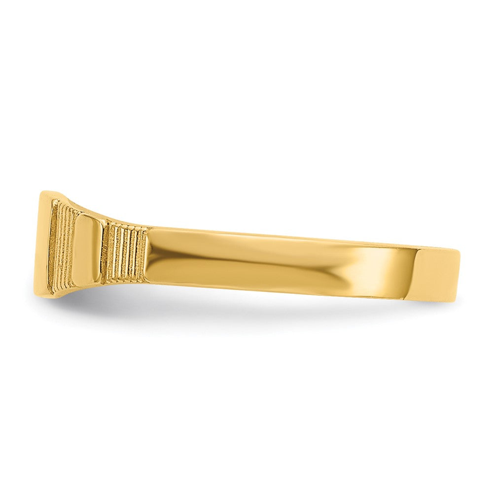 14K Polished 4.5x3.5mm Closed Back Baby Square Signet Ring