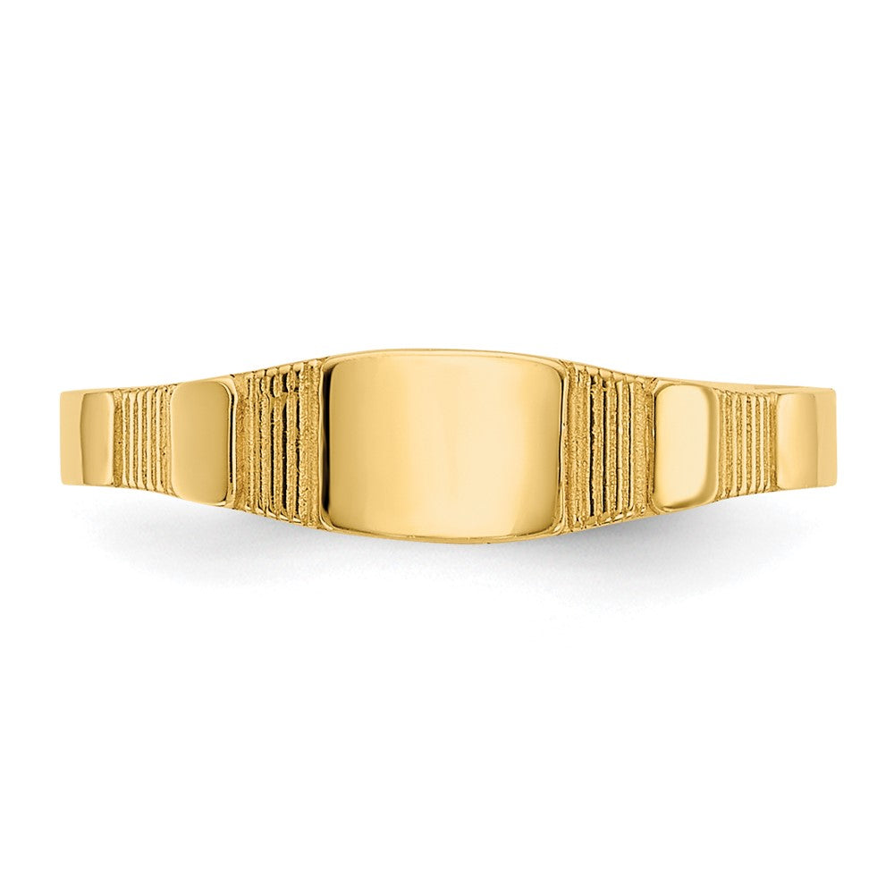 14K Polished 4.5x3.5mm Closed Back Baby Square Signet Ring