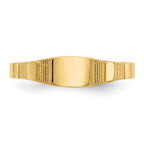 14K Polished 4.5x3.5mm Closed Back Baby Square Signet Ring