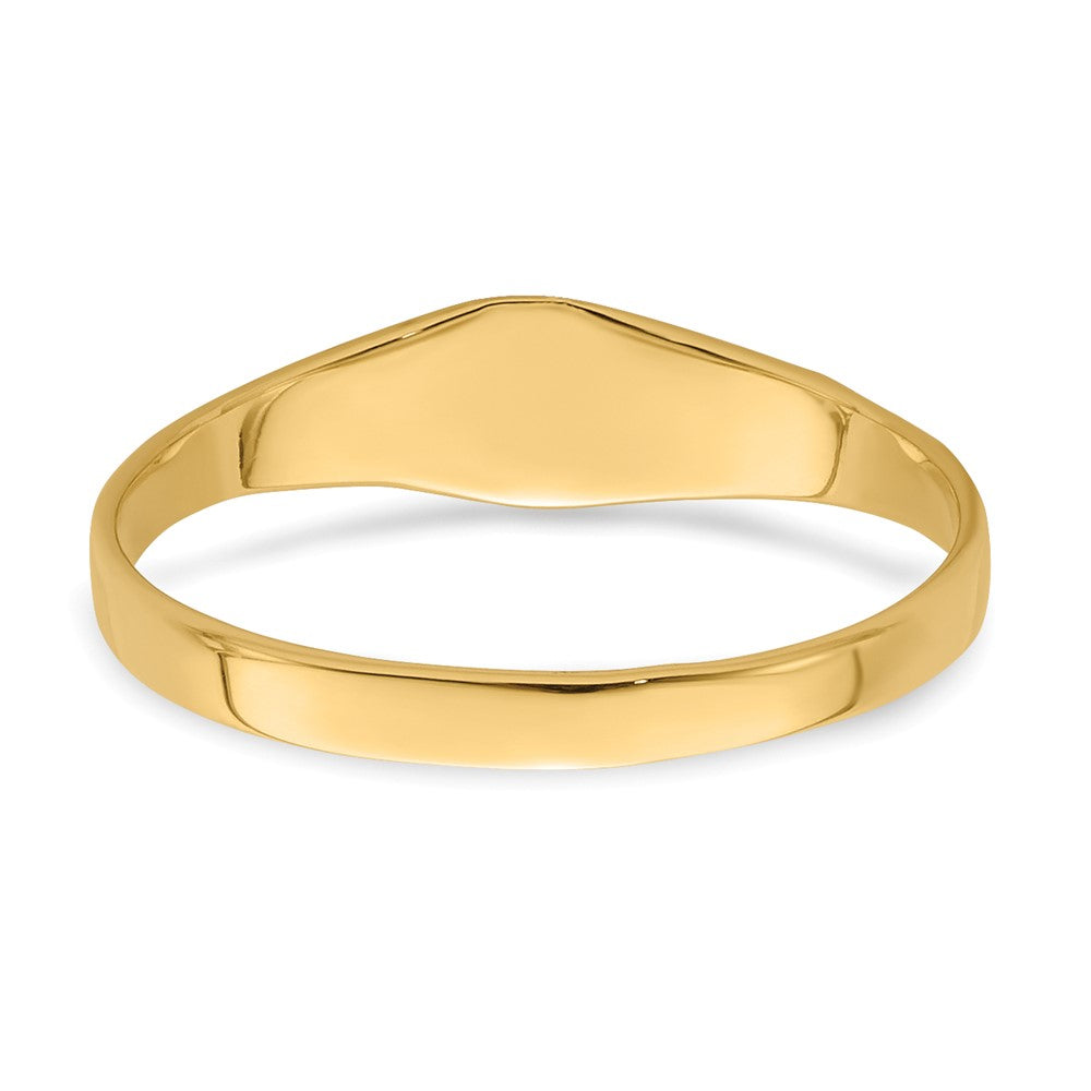 14K Polished 4.5x3.5mm Closed Back Baby Square Signet Ring