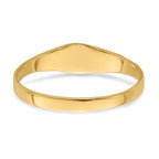 14K Polished 4.5x3.5mm Closed Back Baby Square Signet Ring