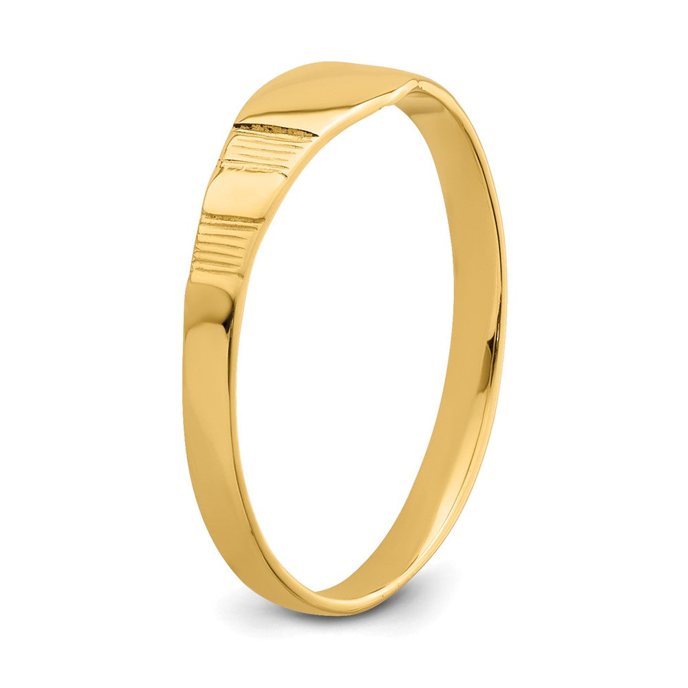 14K Polished 4.5x3.5mm Closed Back Baby Square Signet Ring