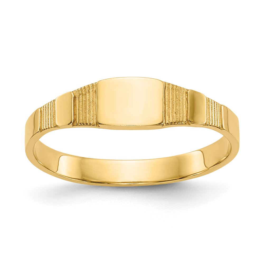 14K Polished 4.5x3.5mm Closed Back Baby Square Signet Ring
