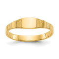 14K Polished 4.5x3.5mm Closed Back Baby Square Signet Ring