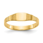 14K Polished 4.5x3.5mm Closed Back Baby Square Signet Ring