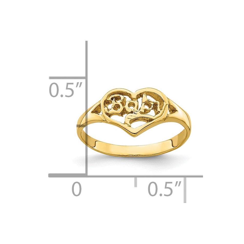 14K Cut-out BABY Heart Baby / Childs Ring