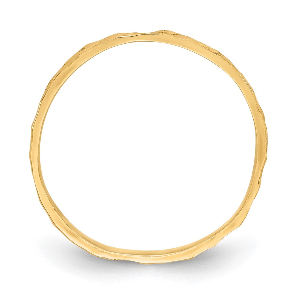 14K 1mm Diamond-cut Zig-Zag Design Flat Band Baby / Childs Ring