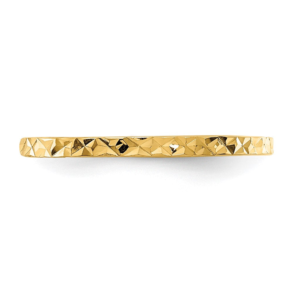 14K 1mm Diamond-cut Zig-Zag Design Flat Band Baby / Childs Ring