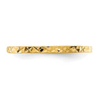 14K 1mm Diamond-cut Zig-Zag Design Flat Band Baby / Childs Ring