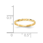 14K 1mm Diamond-cut Zig-Zag Design Flat Band Baby / Childs Ring