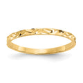 14K 1mm Diamond-cut Zig-Zag Design Flat Band Baby / Childs Ring