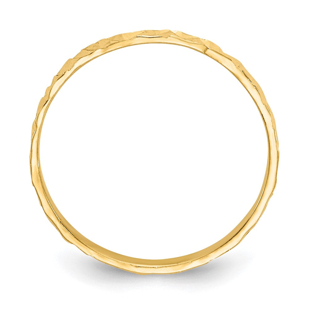 14K 1mm Diamond-cut Design Flat Band Baby / Childs Ring