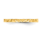 14K 1mm Diamond-cut Design Flat Band Baby / Childs Ring