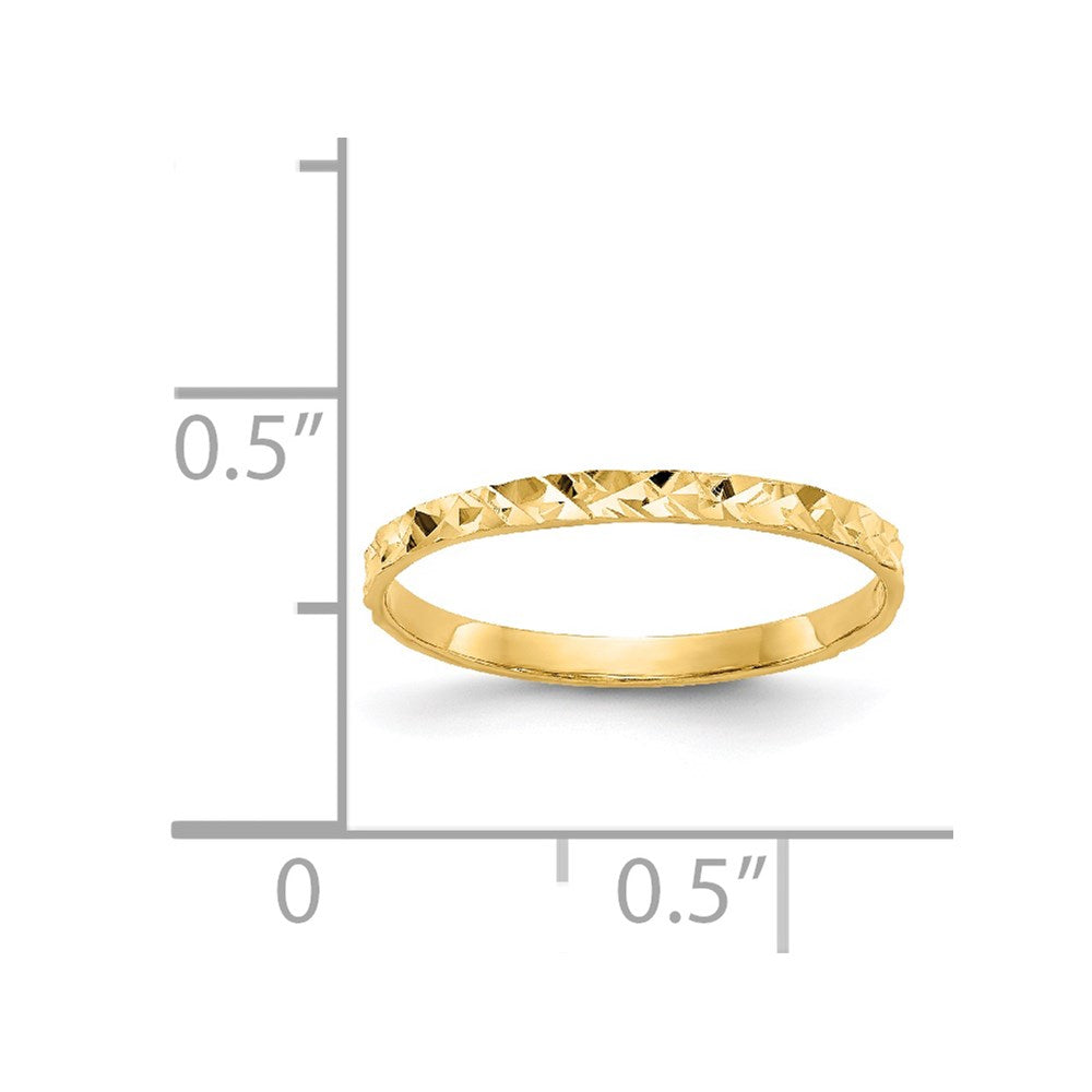 14K 1mm Diamond-cut Design Flat Band Baby / Childs Ring