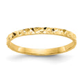 14K 1mm Diamond-cut Design Flat Band Baby / Childs Ring