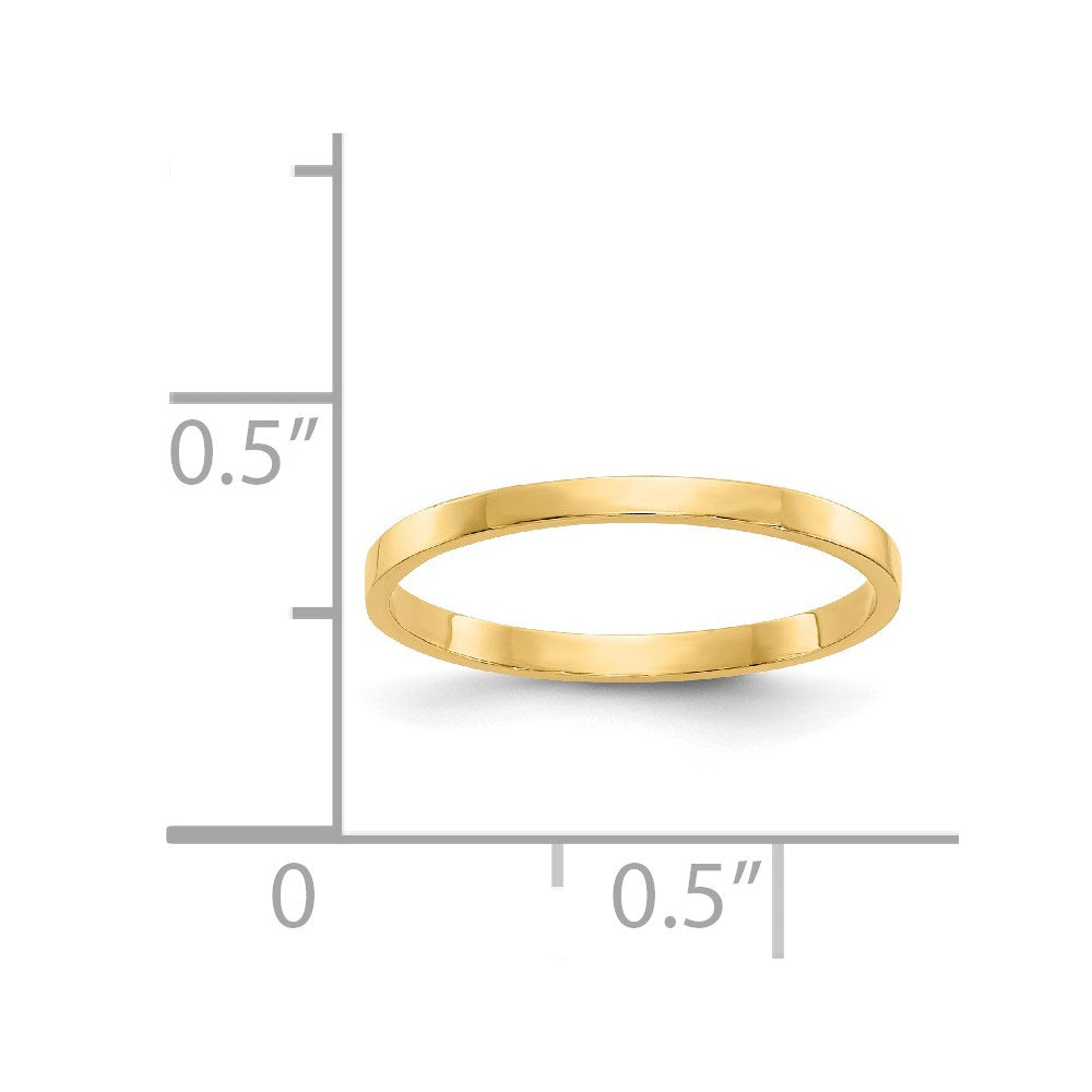 14K High Polished 1mm Flat Band Baby / Childs Ring