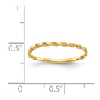 14K Diamond-cut Textured Rope Band Ring