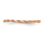 14K Rose Gold Diamond-cut Textured Rope Band Ring