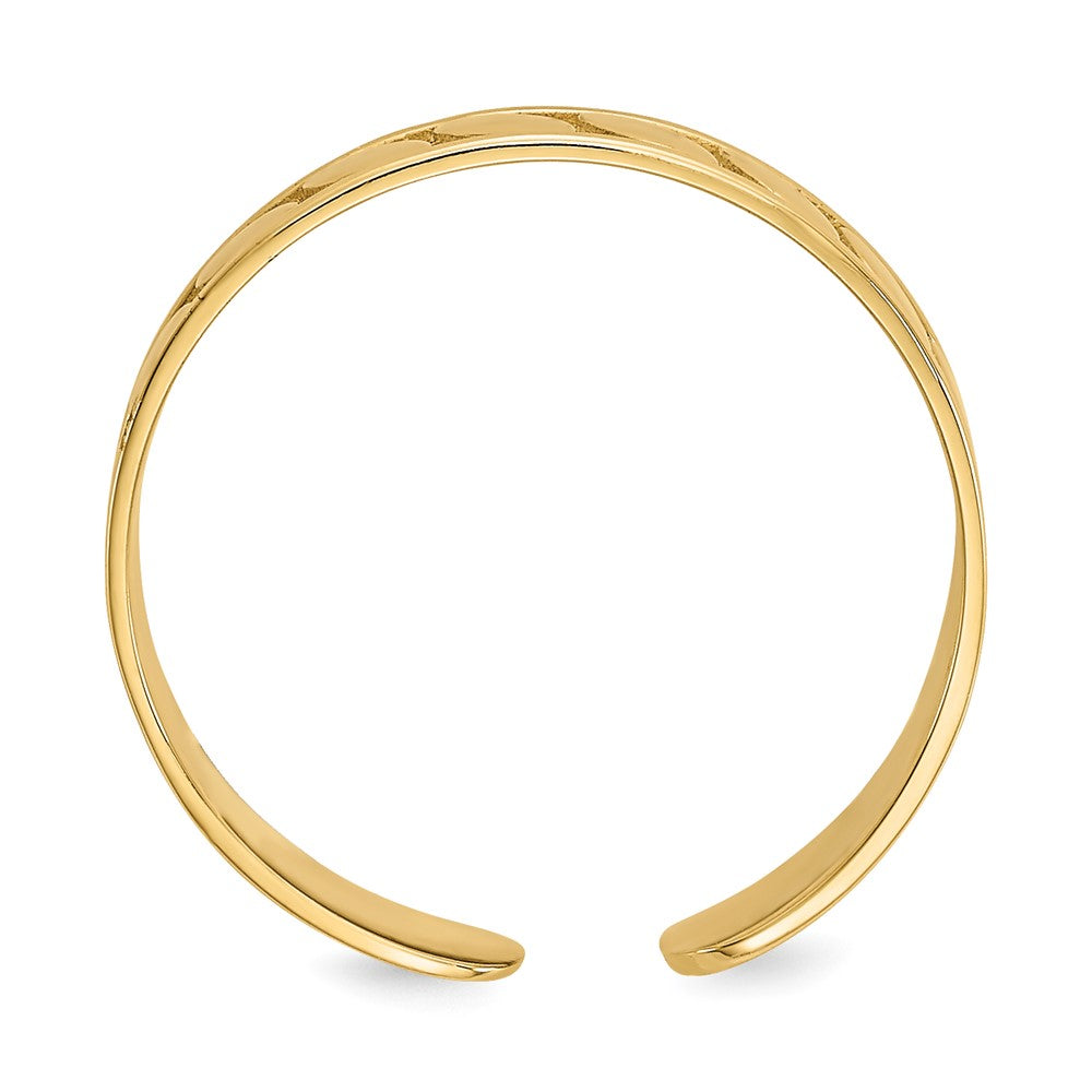 14k 4mm Leaf Design Toe Ring