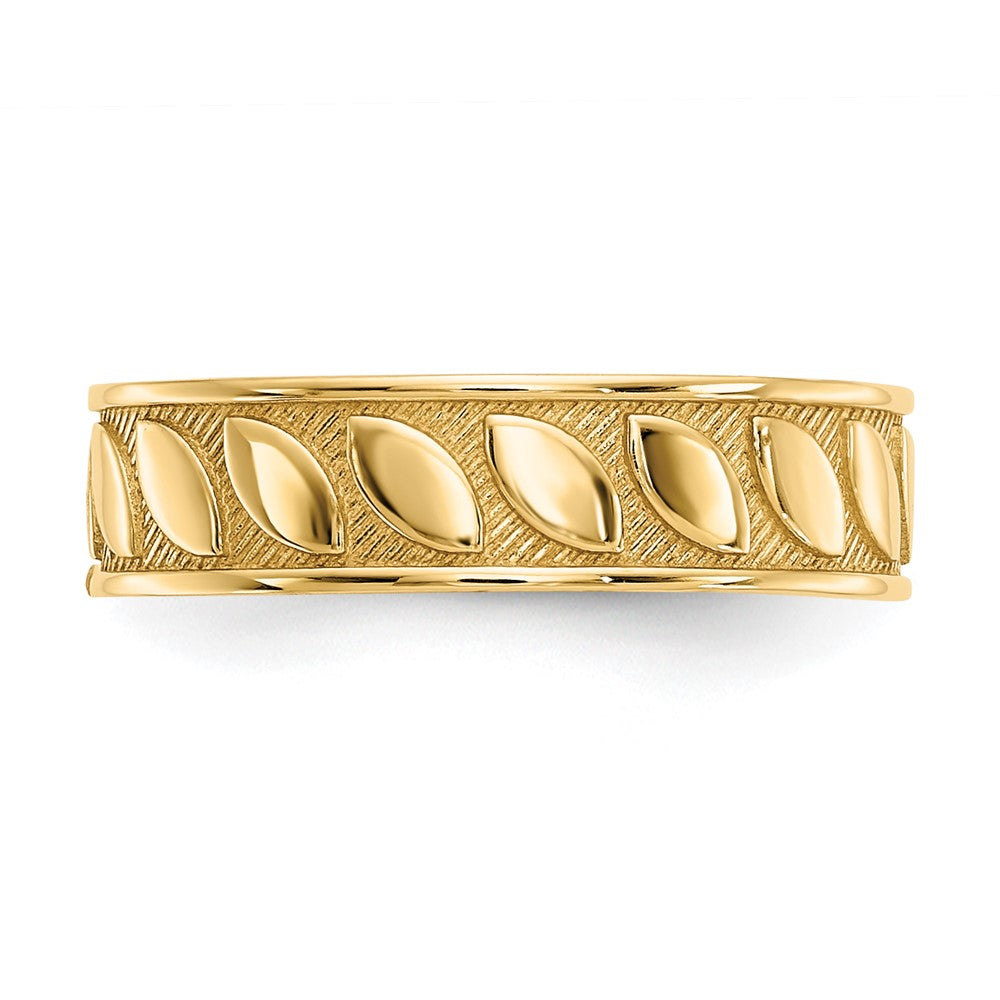 14k 4mm Leaf Design Toe Ring