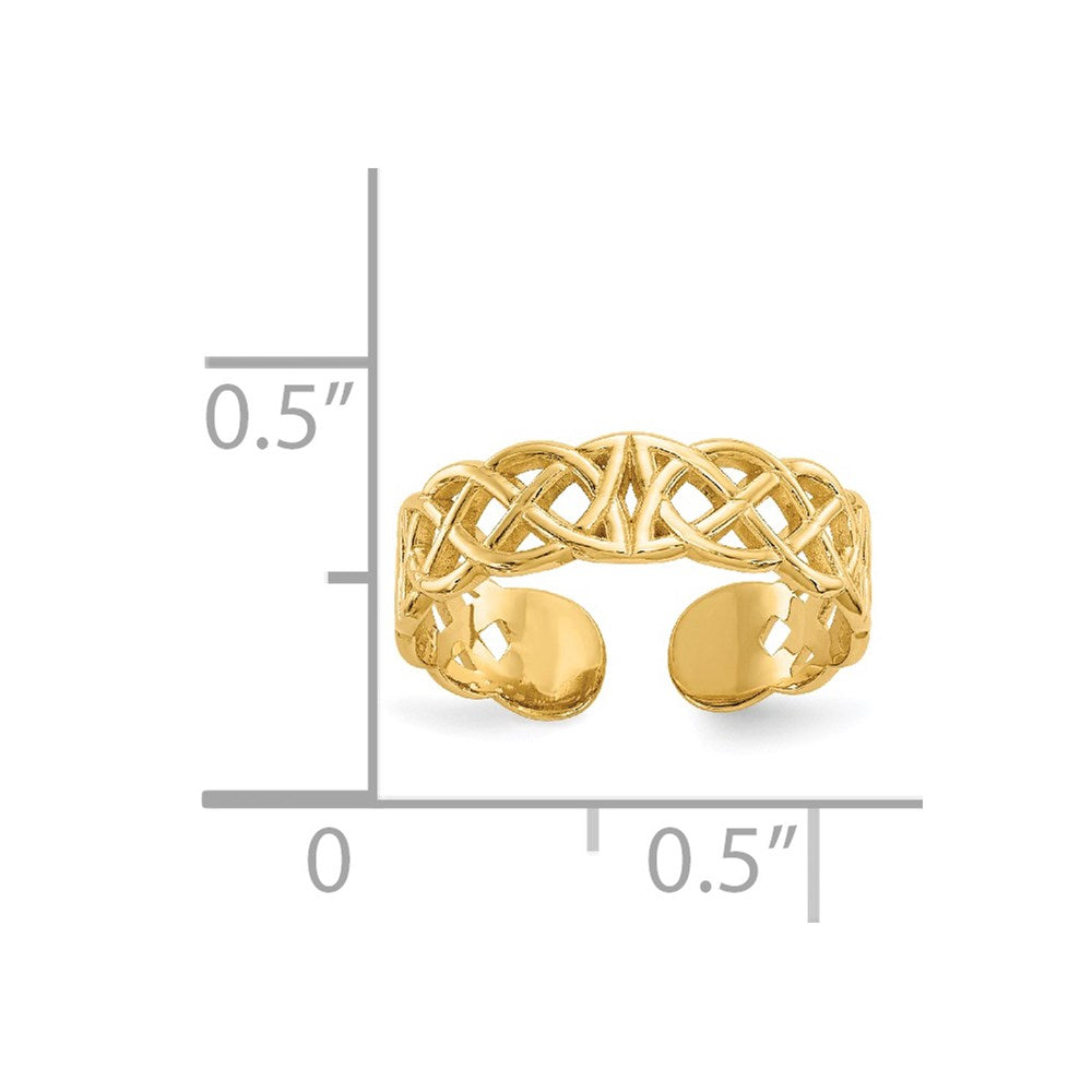 14k Polished Celtic Knot Toe Ring