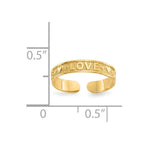 14K Polished LOVE and Hearts Toe Ring