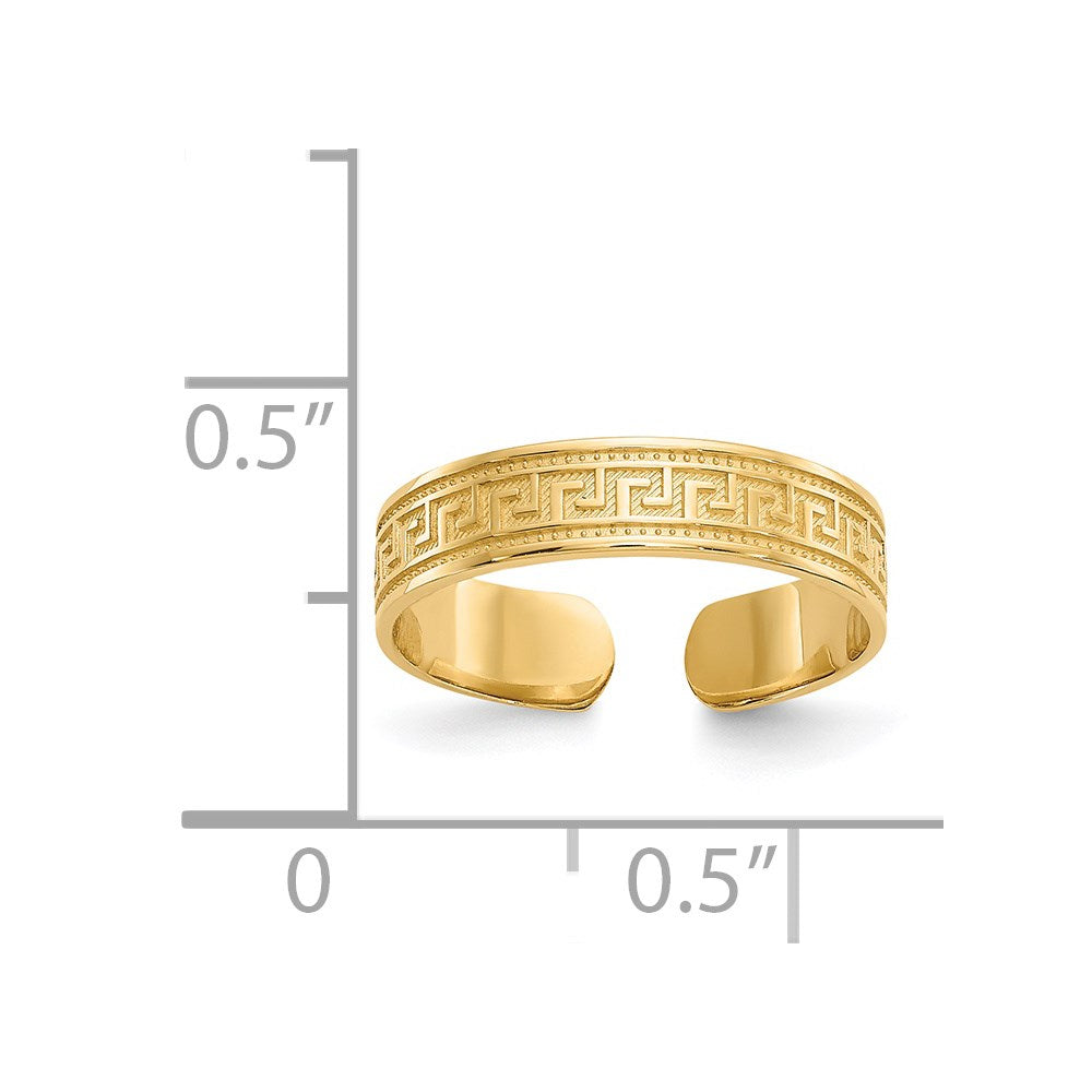 14k 4mm Greek Key Toe Ring