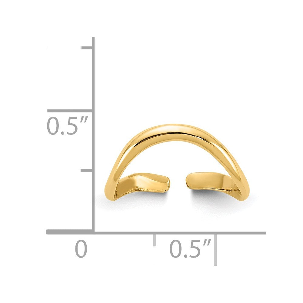 14k Polished Curved Toe Ring