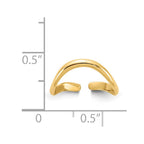 14k Polished Curved Toe Ring
