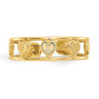 14k Hearts Toe Ring
