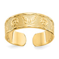 14k Flower and Butterfly Toe Ring