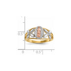 14k Two-tone with White Rhodium Polished Our Lady of Guadalupe Ring