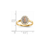 14k Two-tone with White Rhodium CZ Our Lady of Guadalupe Ring
