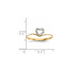 14k CZ Heart Ring