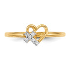 14k Heart with CZ Cross Ring