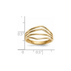 14k Polished Curved 4-Bar Ring