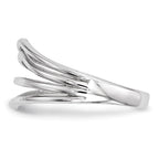 14k White Gold Polished Curved 4-Bar Ring