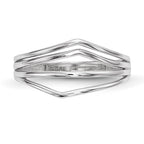 14k White Gold Polished Curved 4-Bar Ring