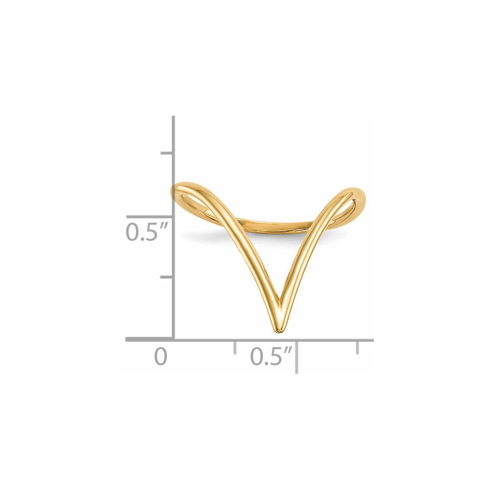 14k Polished Chevron Shaped Ring