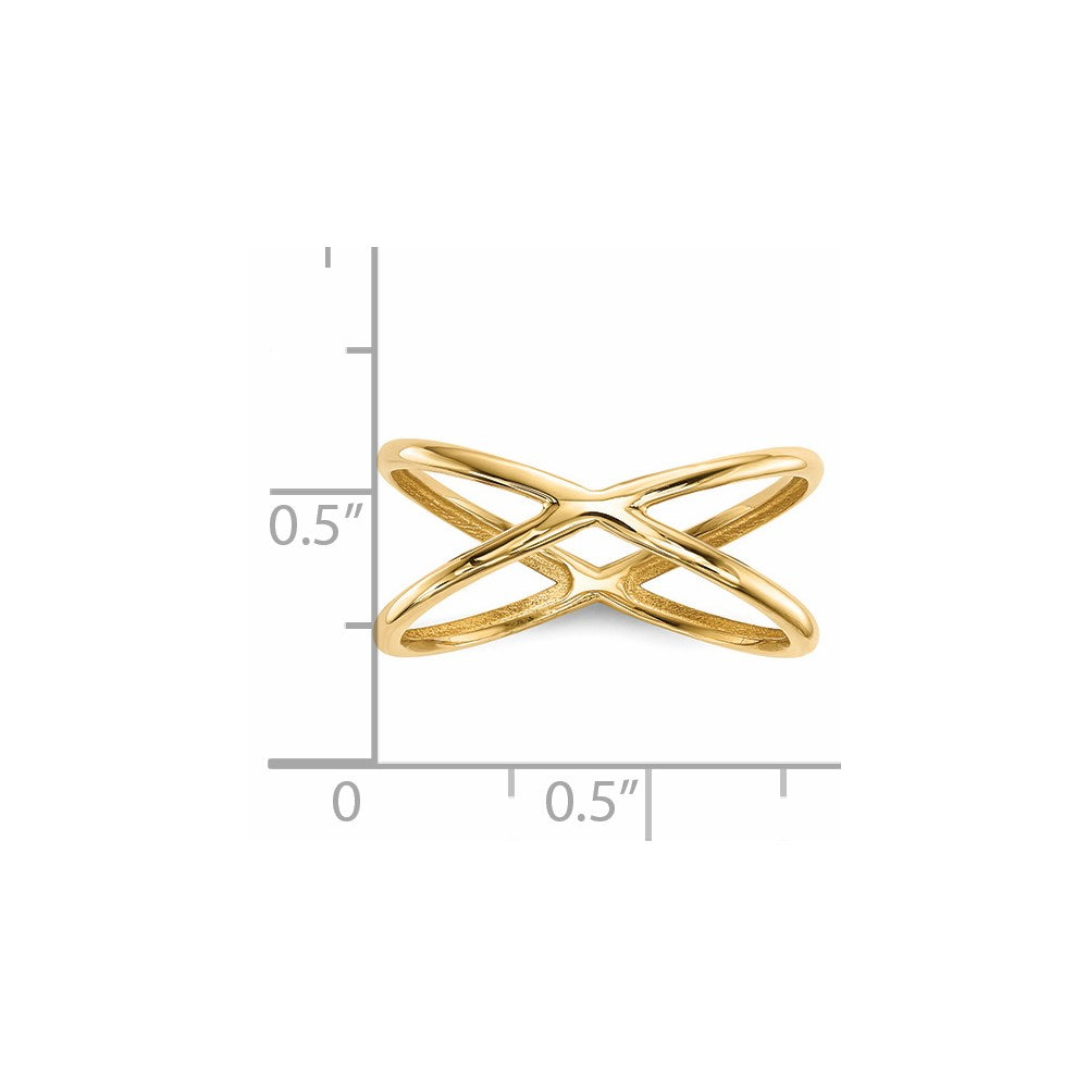 14k Polished Double Crisscross Ring