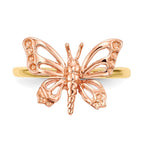 14k Two-tone Polished Butterfly Ring